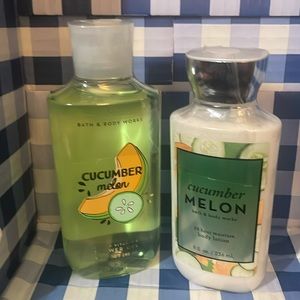 Cucumber Melon shower gel and 24 hour moisture body lotion